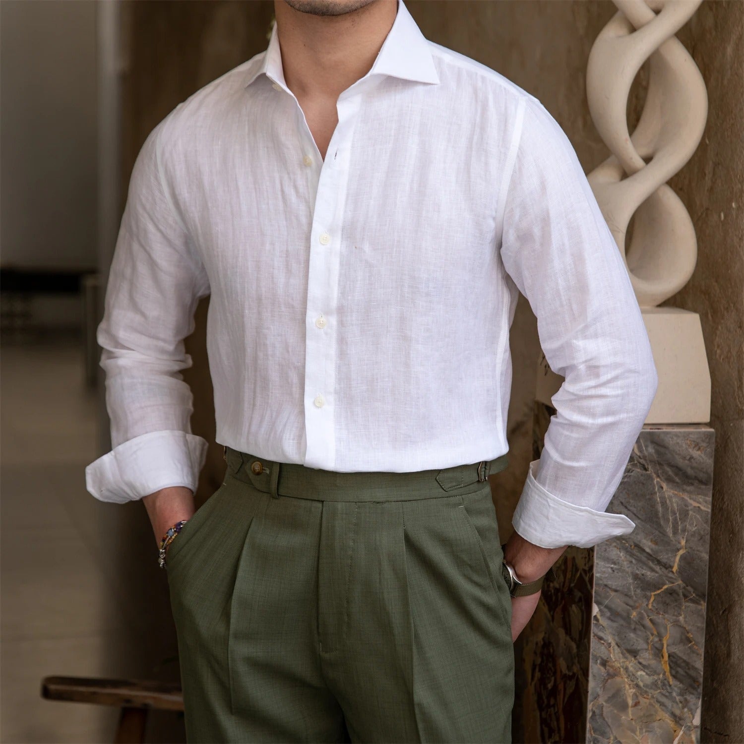 Florence Linen Dress Shirt